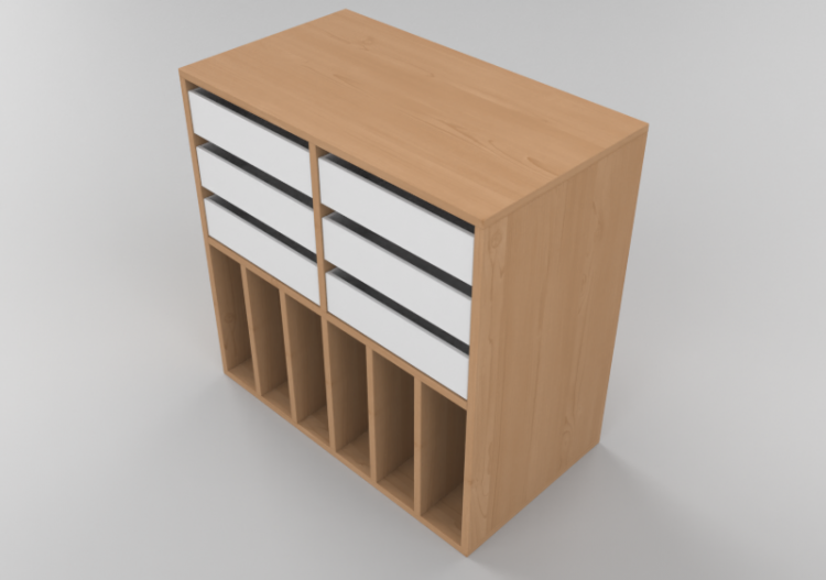 Armoires 3D - Commode avec six tiroirs - Lekolar - 80673 -...
