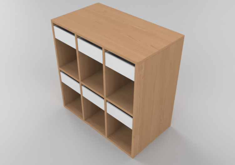 Armarios y Cómodas 3D - Cajonera con seis cajones - Lekolar...