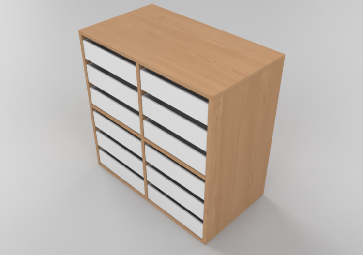 Armarios y Cómodas 3D - Cajonera con veinte cajones -...