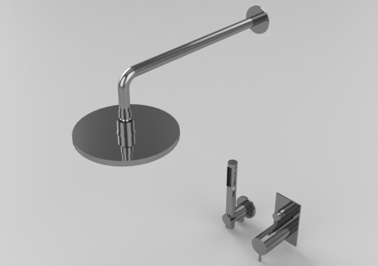3D Wasserhähne - Duschset-Thermostat mit Hand- und...