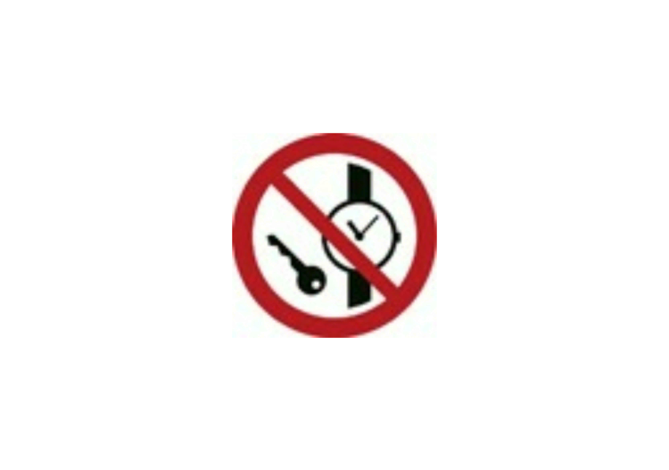 Signs - Forbidden to enter watches and other metal objects... Signs - Forbidden to enter watches and other metal objects...