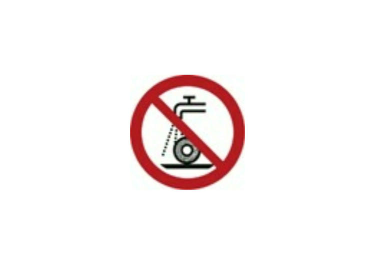 Signs - Do not use grinding disks with water or wet - ACCA... Signs - Do not use grinding disks with water or wet - ACCA...