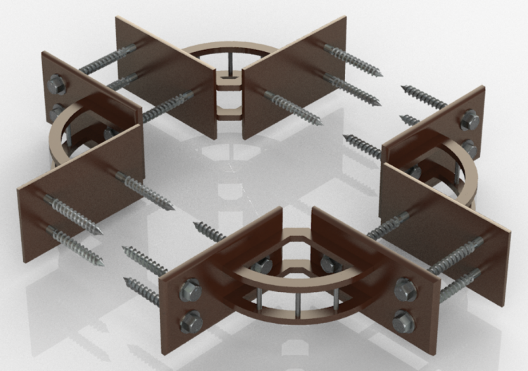 三维模型 - X-cross copper connection - ACCA software