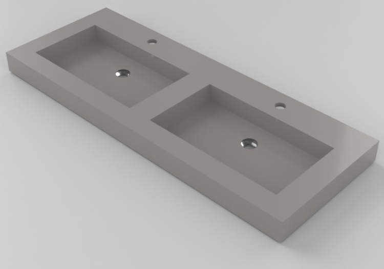 3D Waschbecken - Waschbecken 120x46cm - Dekker - Beton -...