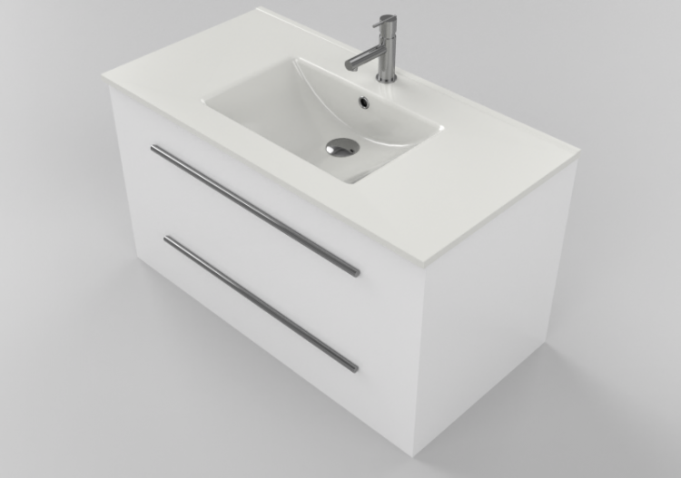 Meubles 3D - Meuble avec lavabo et robinet - Dekker –...
