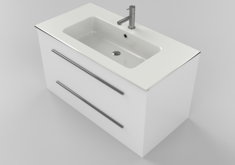 Muebles 3D - Mueble con lavabo y grifo - Dekker – Pesaro –...
