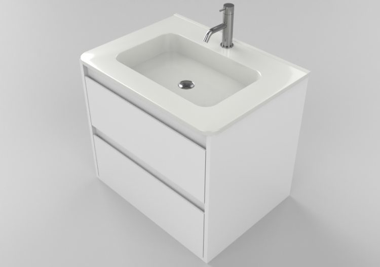 3D Möbel - Waschbecken mit Unterschrank und Wasserhahn -...