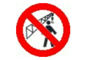 Signs - Forbidden to pass presence of cranes