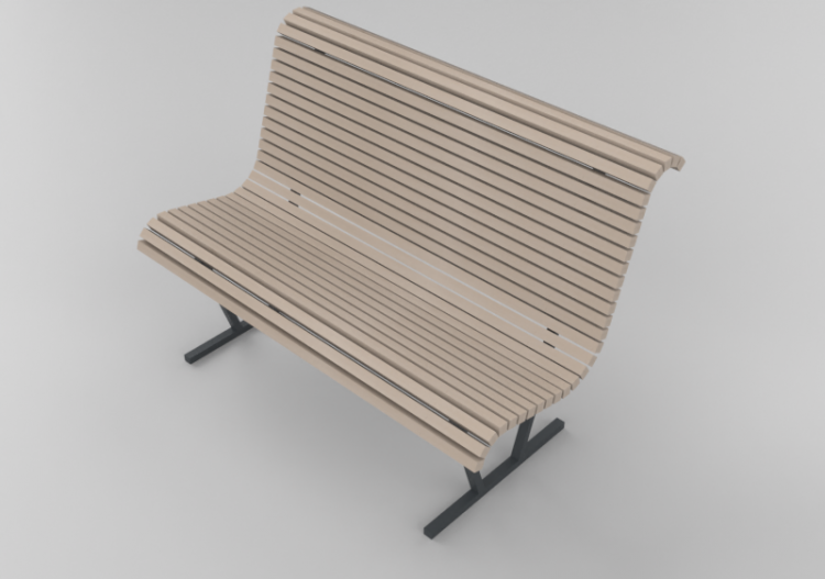 Bancs 3D - Banc en bois - Nola - Cane - ACCA software