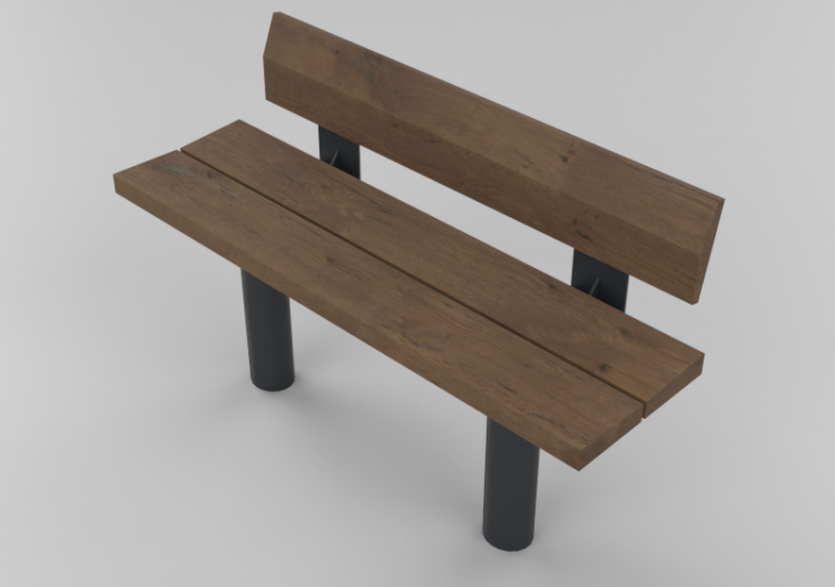 3D Benches - Wooden bench - Nola - City - ACCA software
