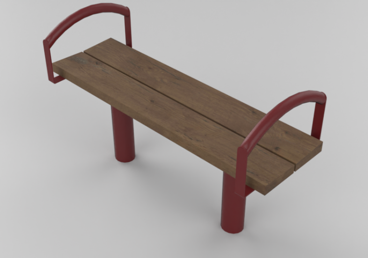 3D Sitzbänke und Pflanzengefäße - Holzbank - Nola - City -...