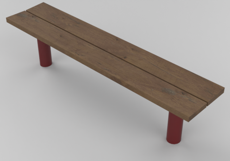 3D Sitzbänke und Pflanzengefäße - Holzbank - Nola - City -...