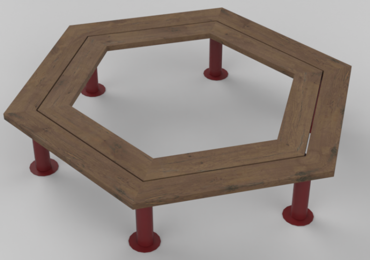 3D Sitzbänke und Pflanzengefäße - Holzbank - Nola - City -...