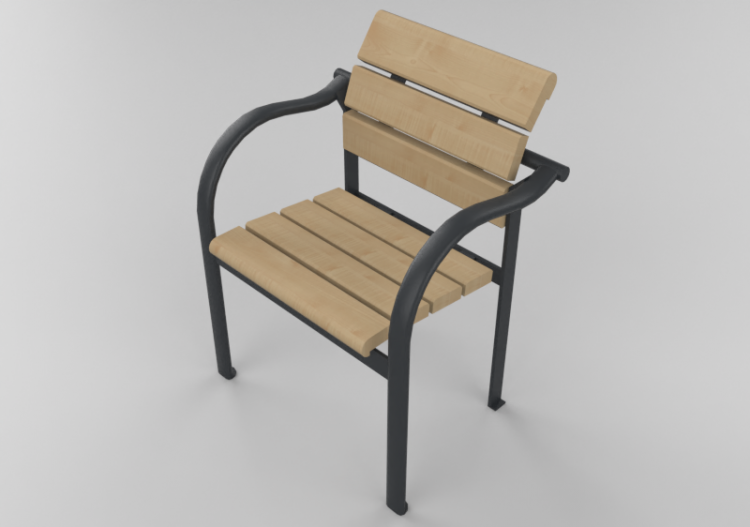 Benches and Planters 3D - Wooden Chair - Nola - Kalmar -...