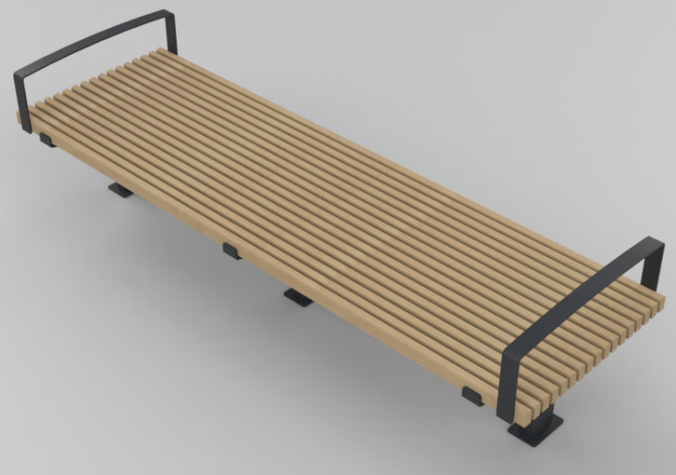 3D Sitzbänke und Pflanzengefäße - Holzbank - Nola - Luma...