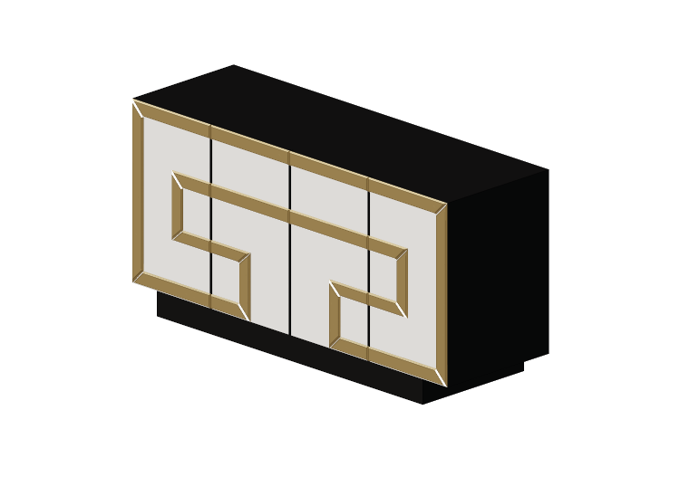 Mobili 3D - Credenza in legno laccato - Kare - Elite -... Mobili 3D - Credenza in legno laccato - Kare - Elite -...