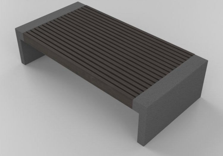 3D Sitzbänke und Pflanzengefäße - Holzbank - Nola - Paxa -...