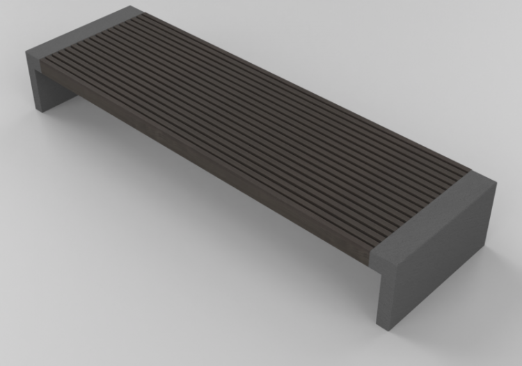3D Sitzbänke und Pflanzengefäße - Holzbank - Nola - Paxa -...