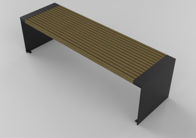 3D Sitzbänke und Pflanzengefäße - Holzbank - Nola - Paxa...