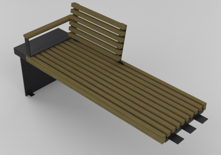 3D Sitzbänke und Pflanzengefäße - Holzbank - Nola - Paxa...