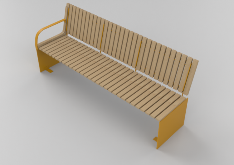 3D Sitzbänke und Pflanzengefäße - Holzbank - Nola - Vartan...