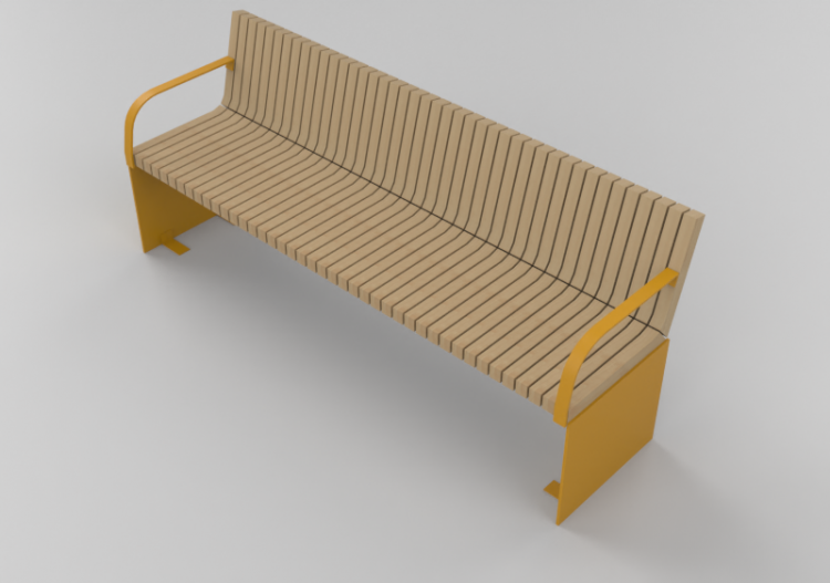 3D Sitzbänke und Pflanzengefäße - Holzbank - Nola - Vartan...