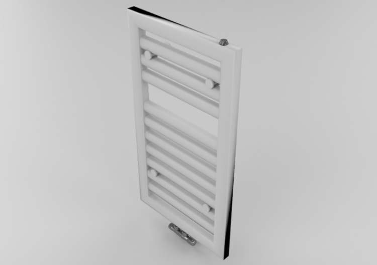 Radiator and fan coil units 3D - Steel heated towel rail -...