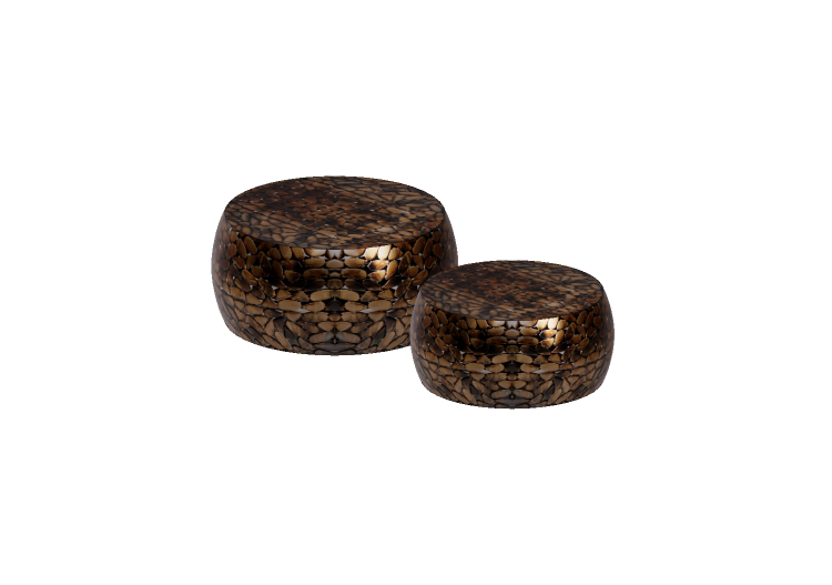 3D Tables - Set of metal coffee tables - Kare - Pebbles -... 3D Tables - Set of metal coffee tables - Kare - Pebbles -...