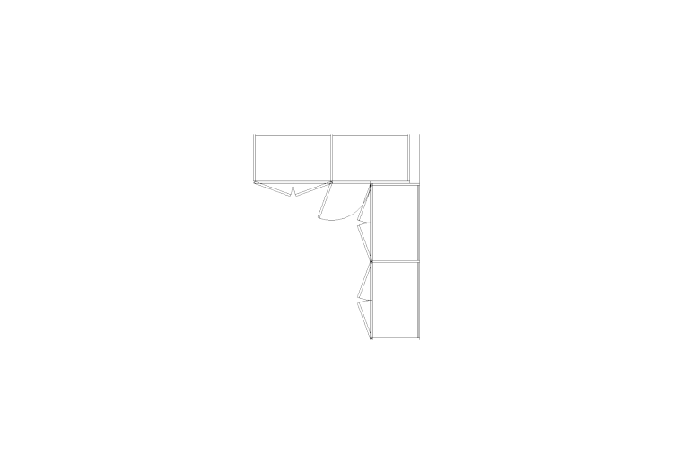 DWG Schränke - Rechter Eckkleiderschrank mit Drehflügel 02... DWG Schränke - Rechter Eckkleiderschrank mit Drehflügel 02...
