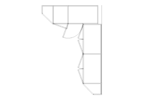 Wardrobes DWG - Corner Wardrobe with Hinged Door Leaf Rt 08