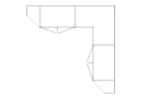 Arm&aacute;rios DWG - Arm&aacute;rio batentes de canto dir 14