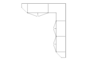 Wardrobes DWG - Corner Wardrobe with Hinged Door Leaf Rt 18