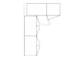 Wardrobes DWG - Corner Wardrobe with Hinged Door Leaf Lt 03