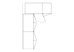 Wardrobes DWG - Corner Wardrobe with Hinged Door Leaf Lt 04