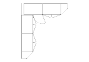 Wardrobes DWG - Corner Wardrobe with Hinged Door Leaf Lt 06