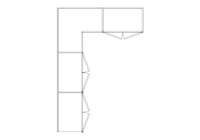 DWG Schränke - Linker Eckkleiderschrank mit Drehflügel 12