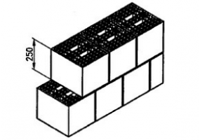 Light-weight clay hollow bricks (300*250*250)