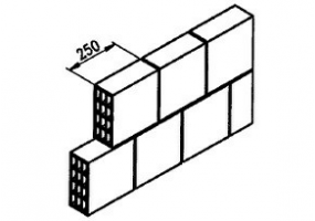 Mattone forato di laterizio (250*100*250)