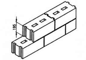 Solid light-weight concrete block (500*245*195) - MS 157