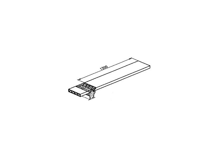 Flat brick blocks for horizontal structures (250*40*1200) -...