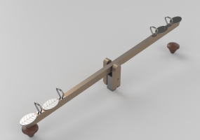 3D Playgrounds - Four seater rocking seesaw 400x37cm - Holzhof – ROCKING SEESAW XCD40