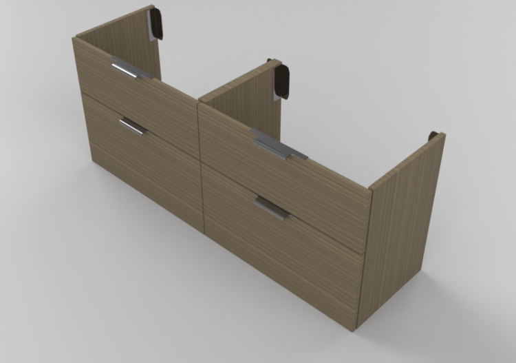 3D Möbel - Doppelter Holz-Unterschrank - Svedbergs - 131210...
