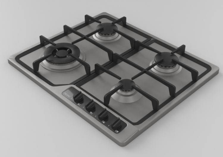 Electroménagers 3D - Plan de cuisson à gaz encastrable 4...