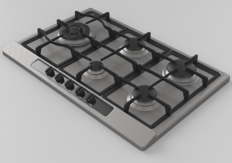 Elettrodomestici 3D - Piano cottura a gas da incasso 5...