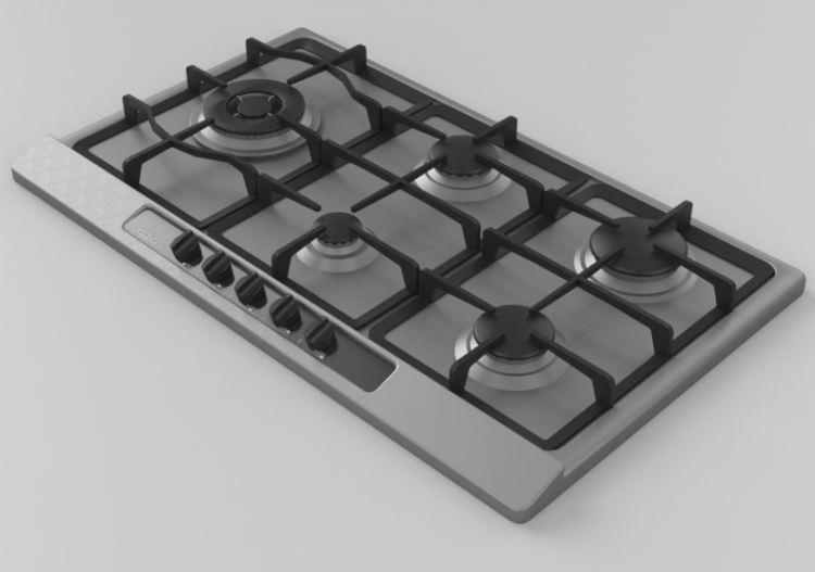 Electroménagers 3D - Plan de cuisson à gaz encastrable 5...