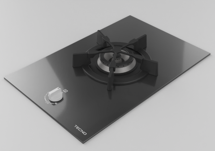 Eletrodomésticos 3D - Cooktop a gás embutido com boca única...