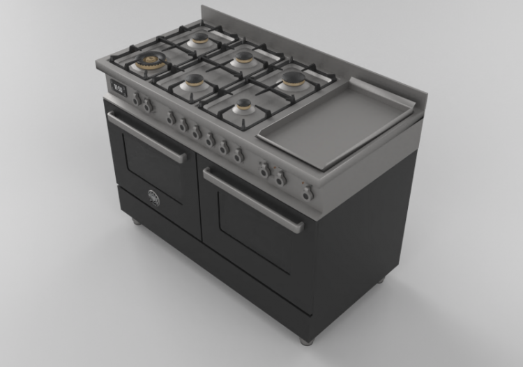 3D Electrical Appliances - Gas cooker with 6 burners and 2...