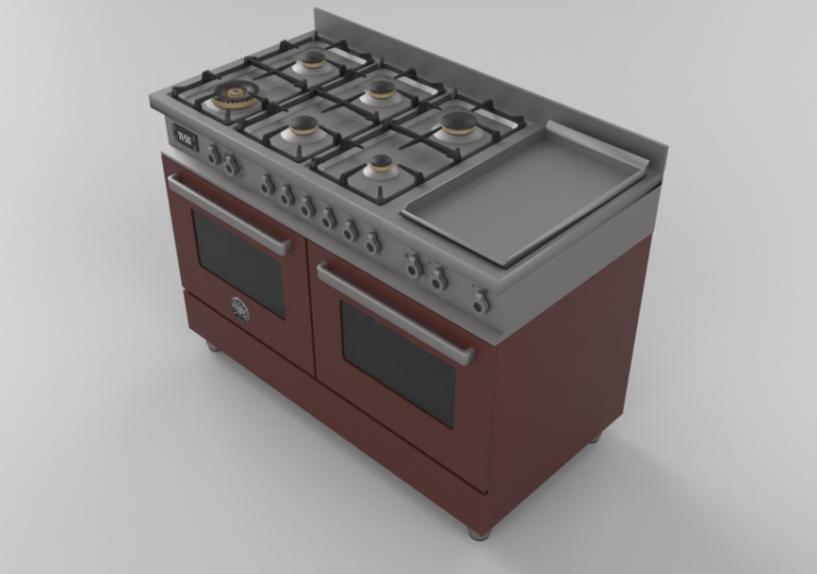Electroménagers 3D - Cuisine à gaz 6 feux avec deux fours...