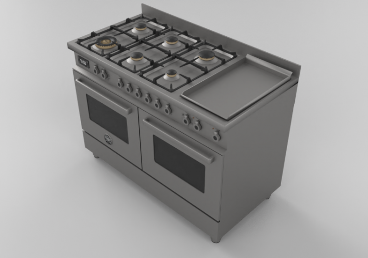 Electroménagers 3D - Cuisine à gaz 6 feux avec deux fours...