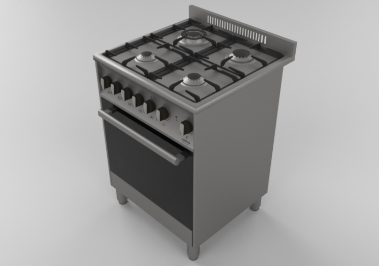 3D Electrical Appliances - Cooking top with 4 burners and...